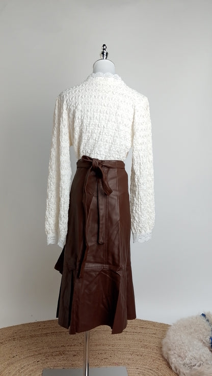 Falda Satinada Café / ANF02