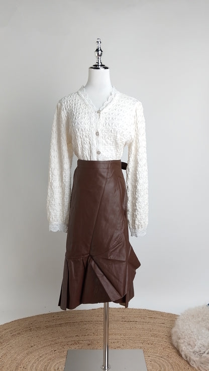 Falda Satinada Café / ANF02