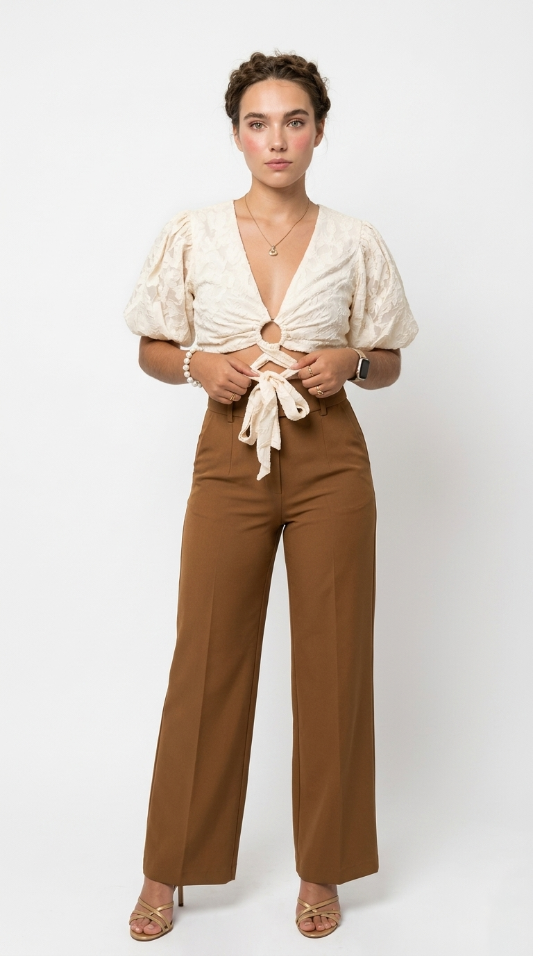 Top blanco mangas largas D&M / V252