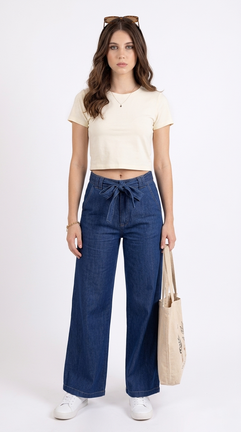 Conjunto Básico Blanco y Denim / CAS08