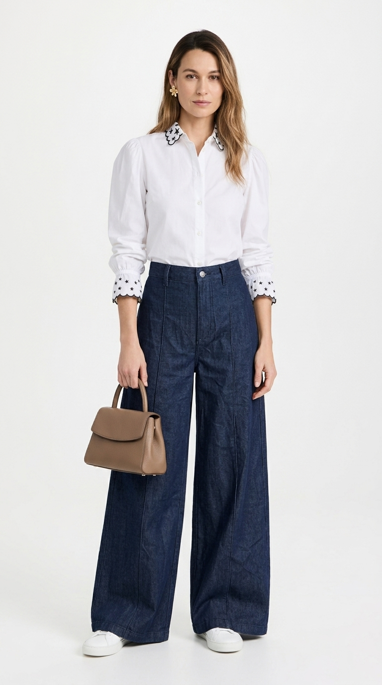 Pantalón Denim Oscuro Palazzo / ANE1001-52
