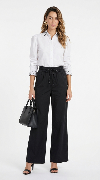 Pantalón Palazzo Negro Clásico / ANE1001-43