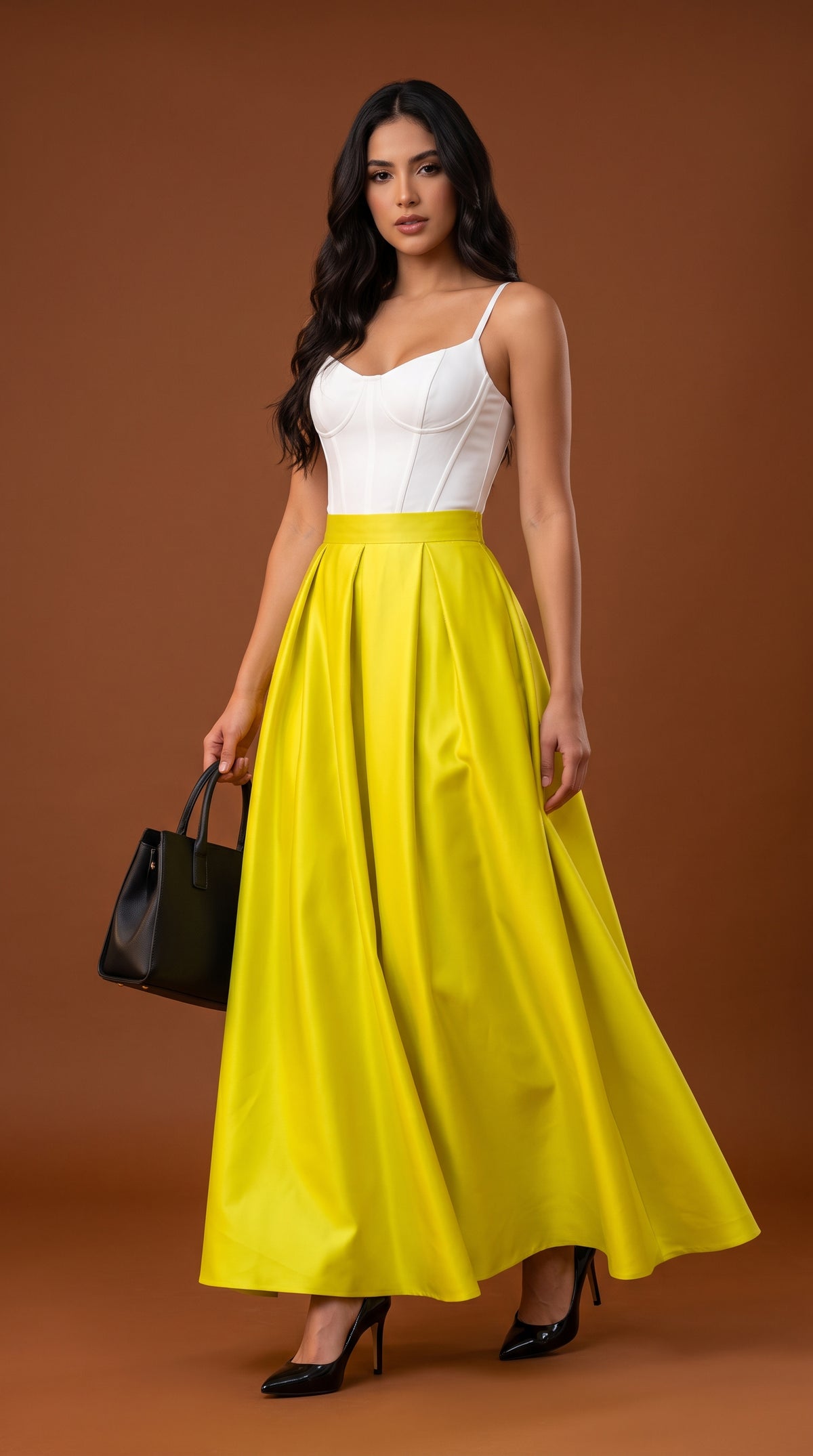 Falda maxi satinada AOMEI / AO64