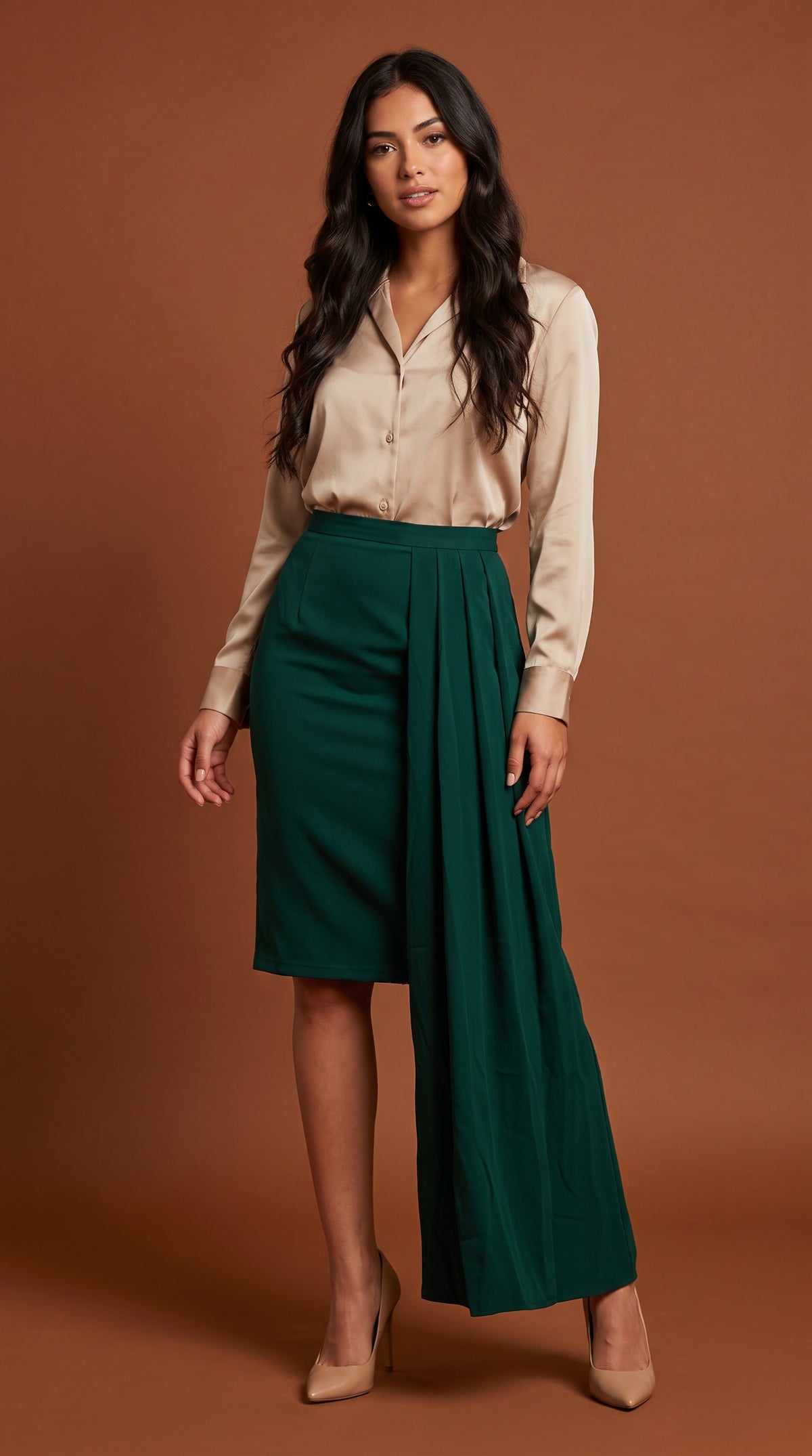 Falda verde larga / AO181