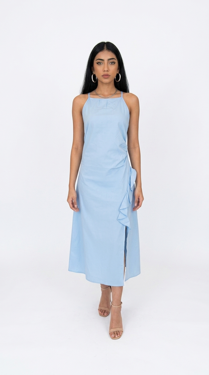 Vestido Celeste Minimal Midi / L94A