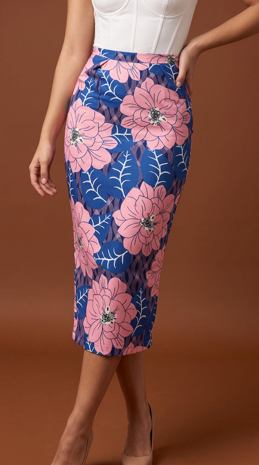 Falda flores rosas / AO164