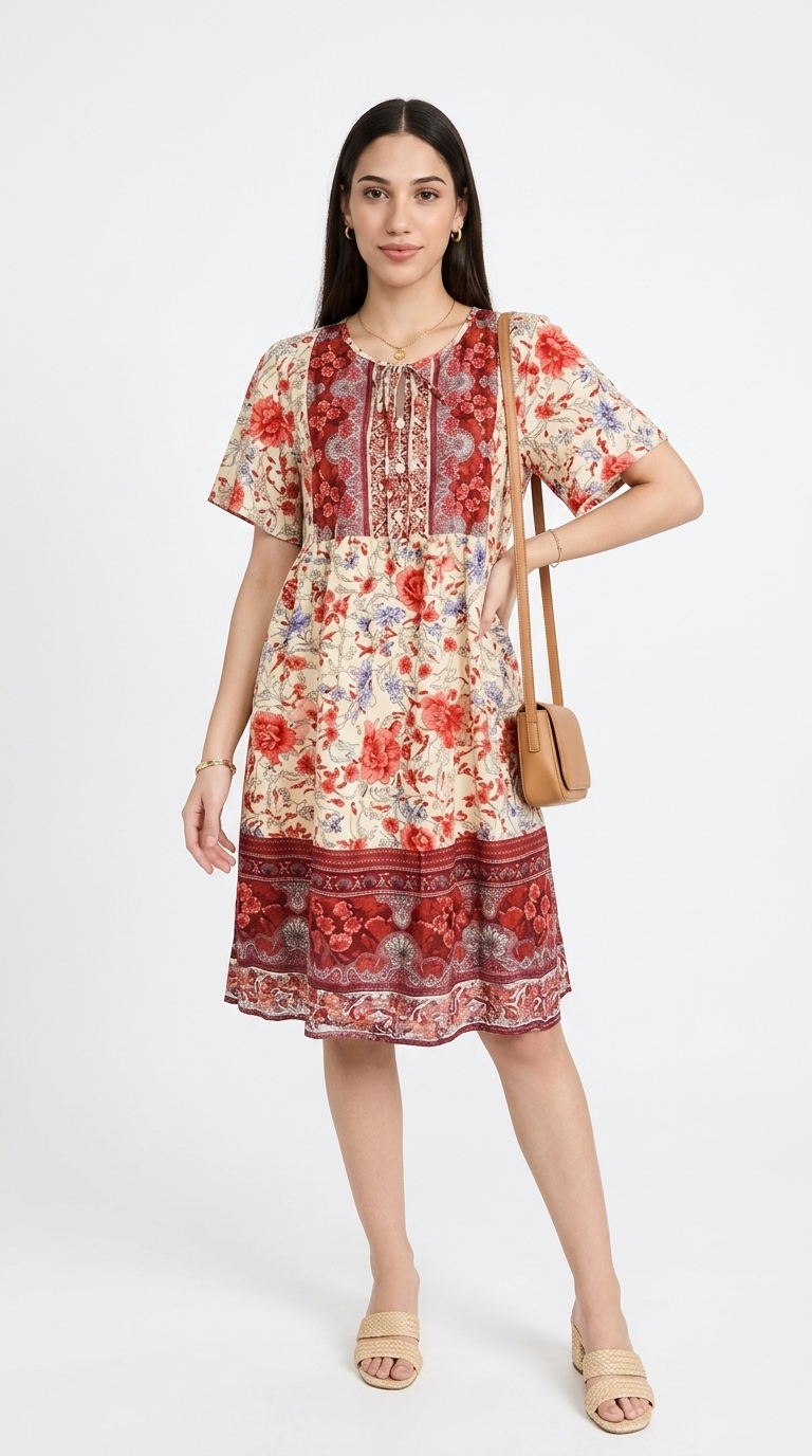 Vestido Floral Coral / L76A