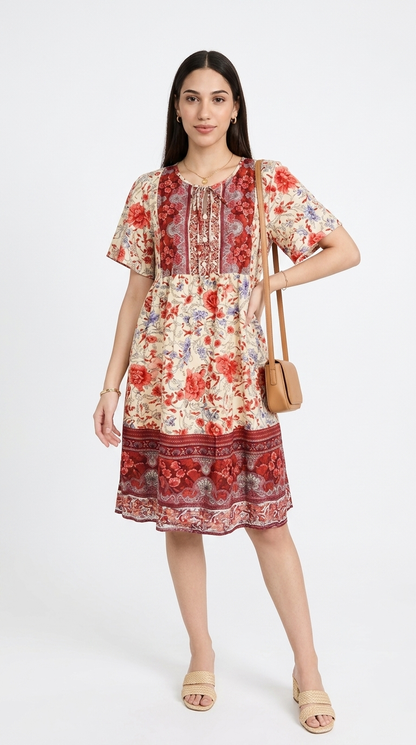 Vestido Floral Coral / L76A