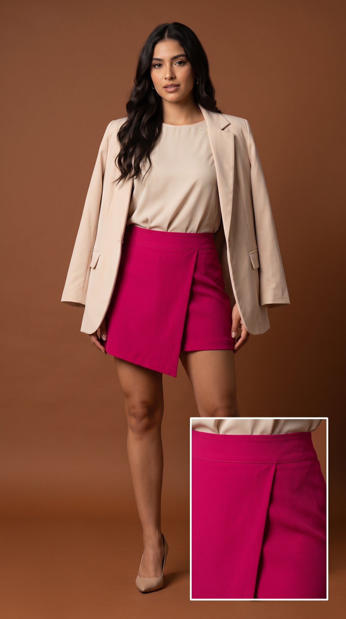 Falda short corta fucsia / ANP08
