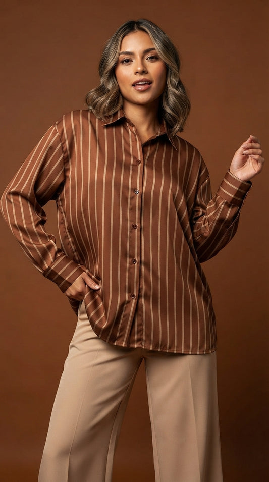 Camisa rayada casual / ANB26018