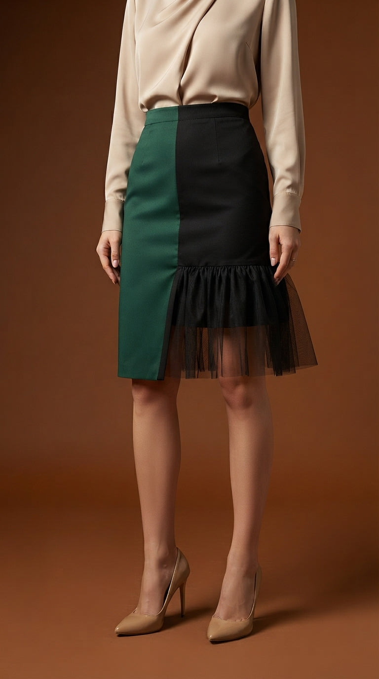 Falda Verde y Negro / AO26