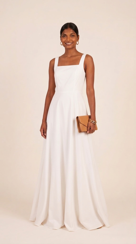Vestido Blanco Largo D&M / V441