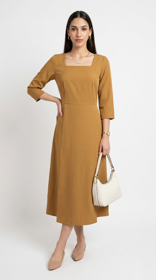 Vestido Midi Camel / L59A