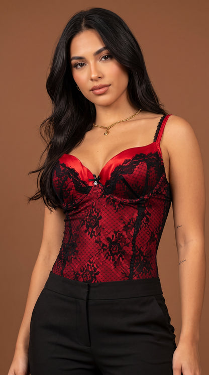 Corset Rojo con encaje / CB25