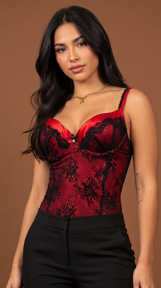 Corset Rojo con encaje / CB25