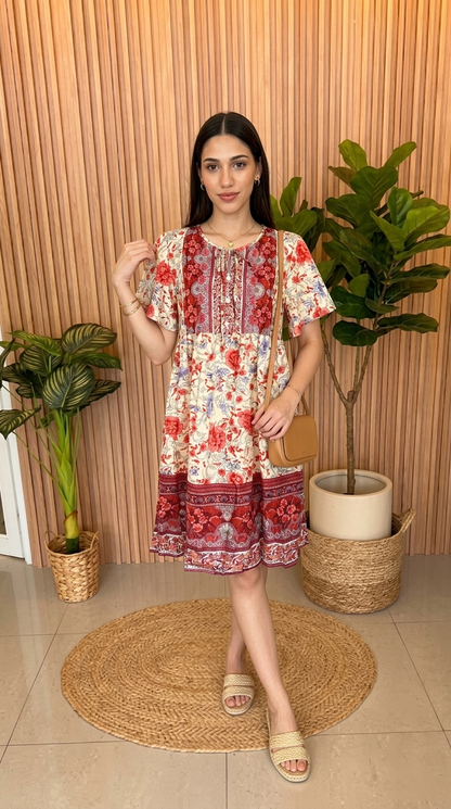 Vestido Floral Coral / L76A