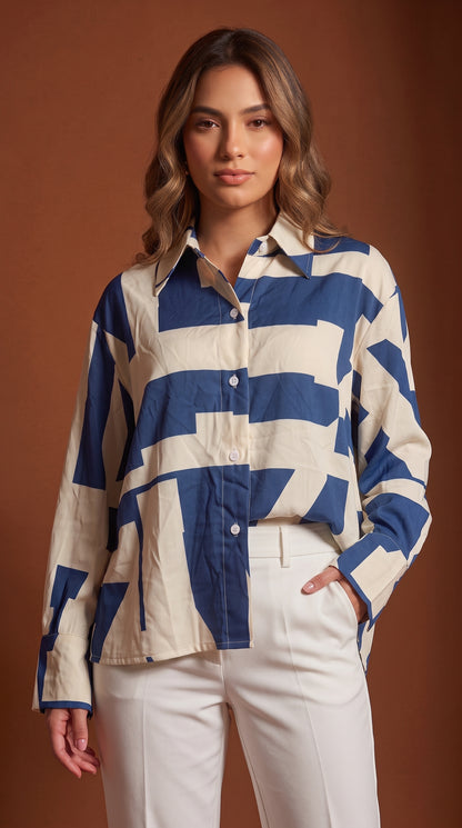 Camisa Manga Larga con Rayas / ANB26039