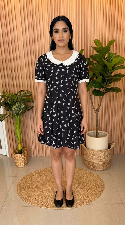 Vestido Negro Estampado / L98A