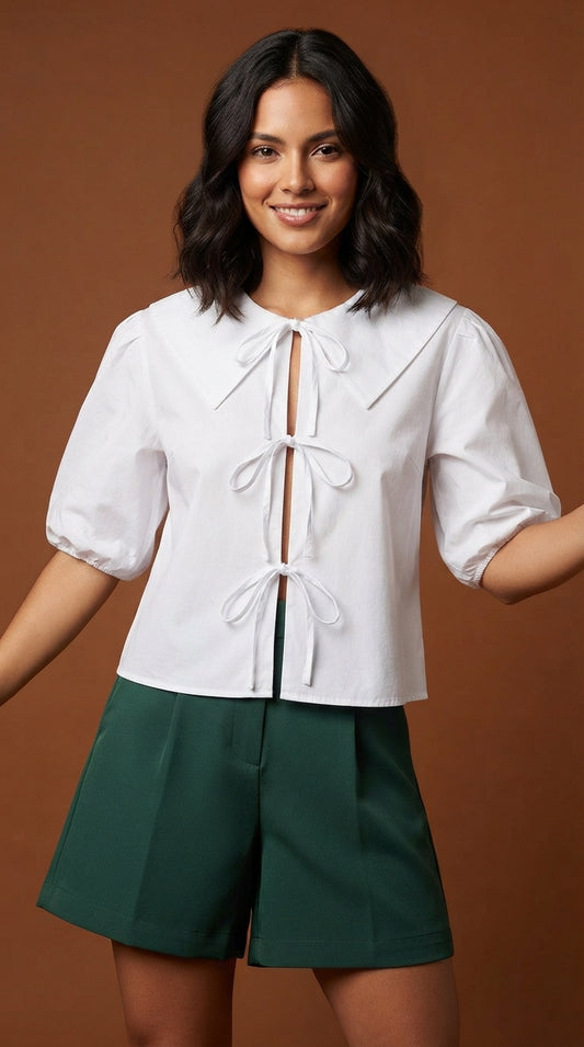 Blusa romántica blanca / ANB26015