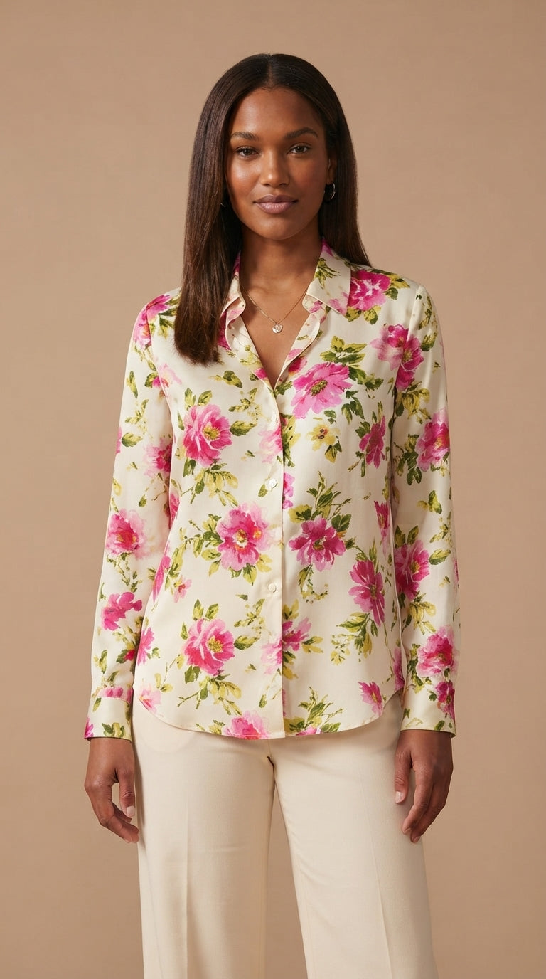 Blusa Floral de Manga Larga / ANB26044