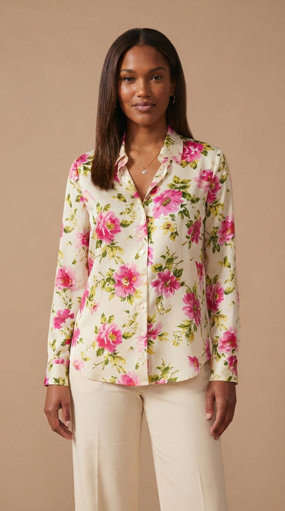 Blusa Floral de Manga Larga / ANB26044