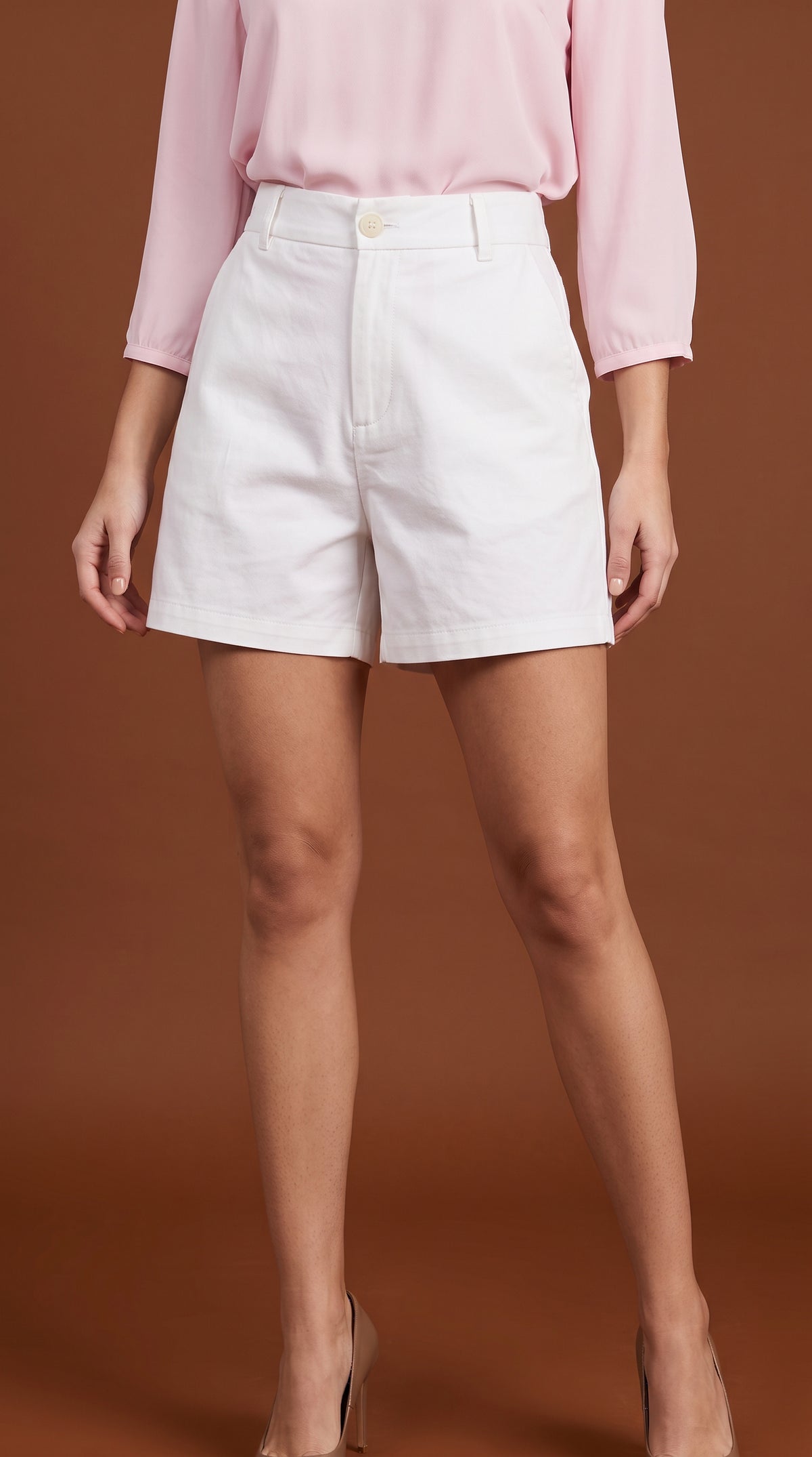 Short blanco corto básico D&M / V446