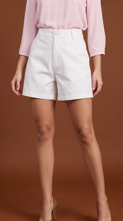 Short blanco corto básico D&M / V446