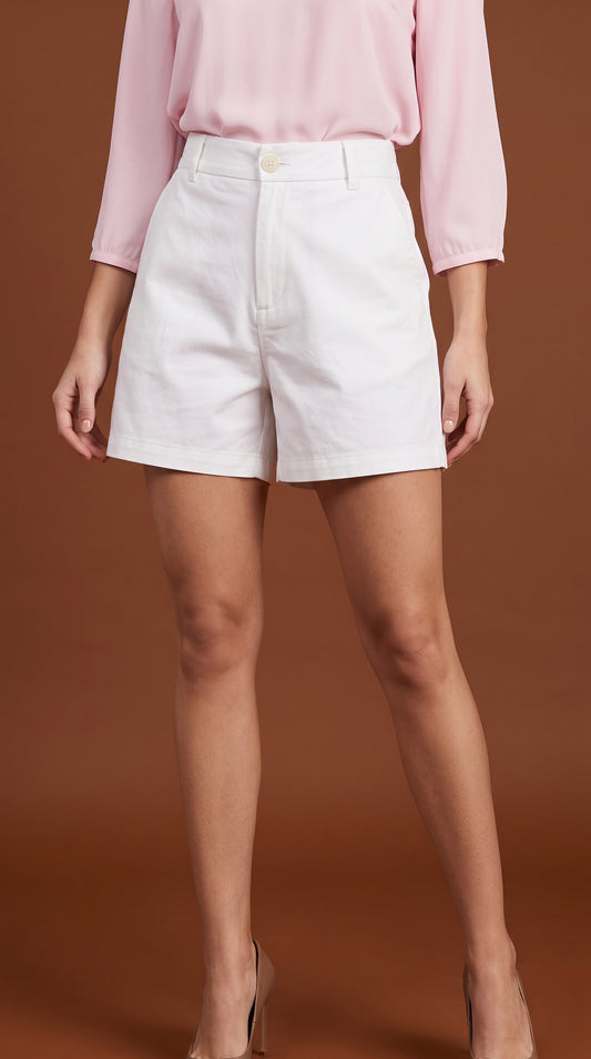 Short blanco corto básico D&M / V446