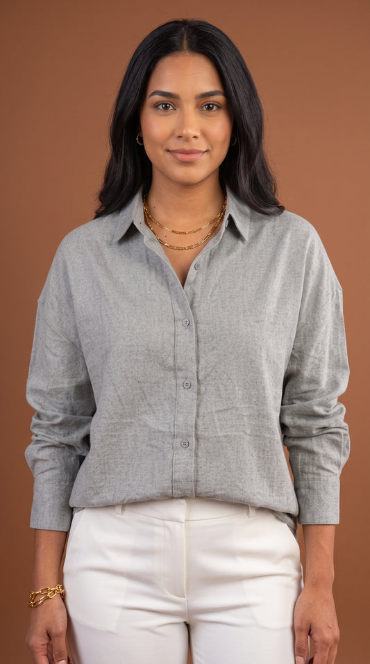 Camisa de vestir gris / ANB26065