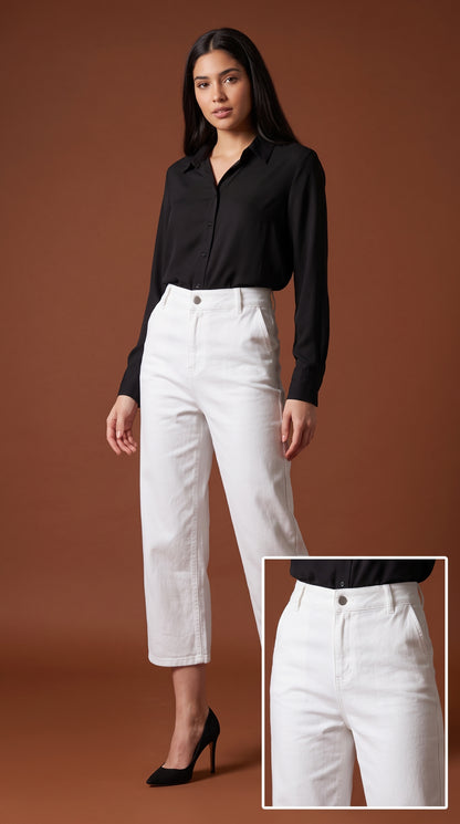 Pantalón Blanco Recto Clásico / ANE1001-48