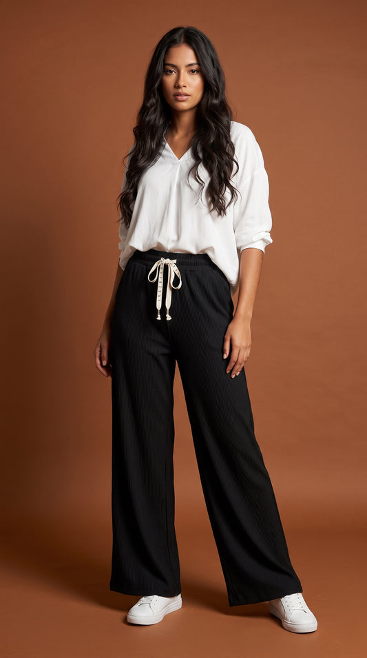 Pantalón Negro con Cordón / ANE1001-46