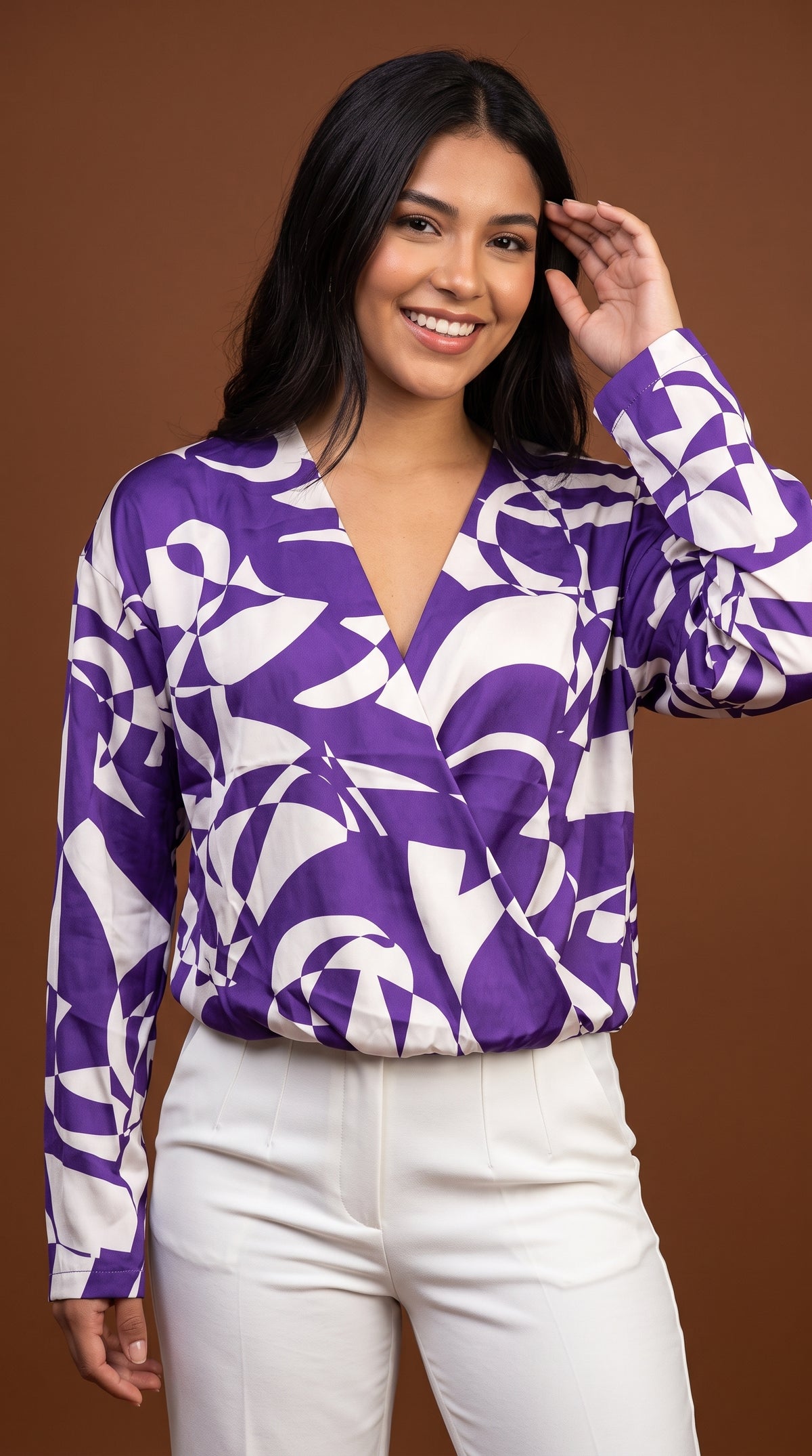 Blusa Estampada de Manga Larga / ANB26066
