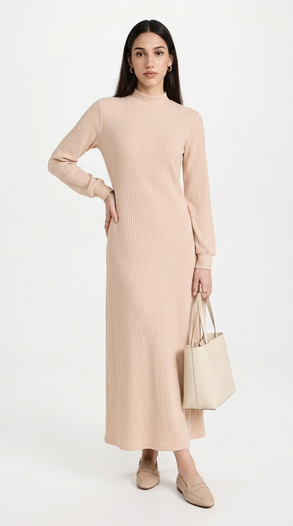 Vestido Nude de Manga Larga / L73A
