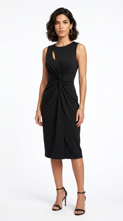 Vestido Negro Midi Elegante / L87A