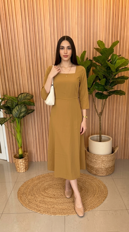 Vestido Midi Camel / L59A