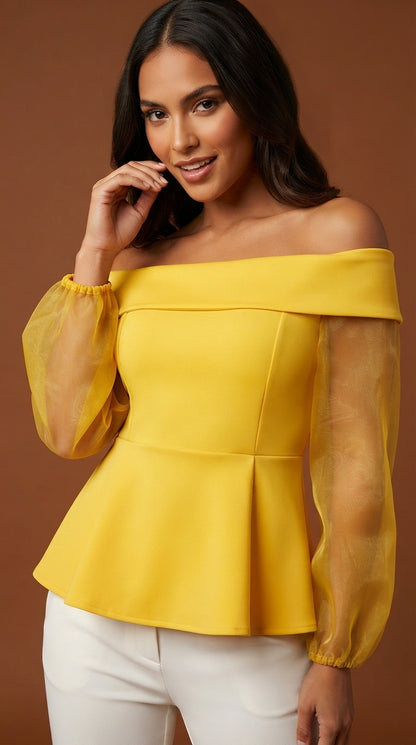 Blusa amarilla off-shoulder / AO186