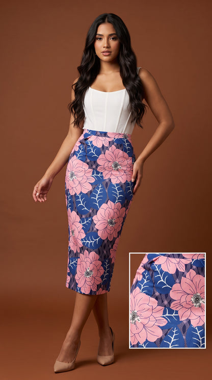 Falda flores rosas / AO164