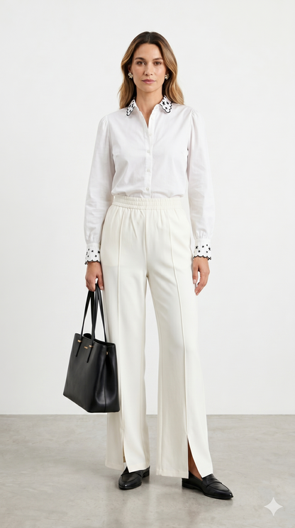 Pantalón Blanco Recto Elegante / ANE1001-64