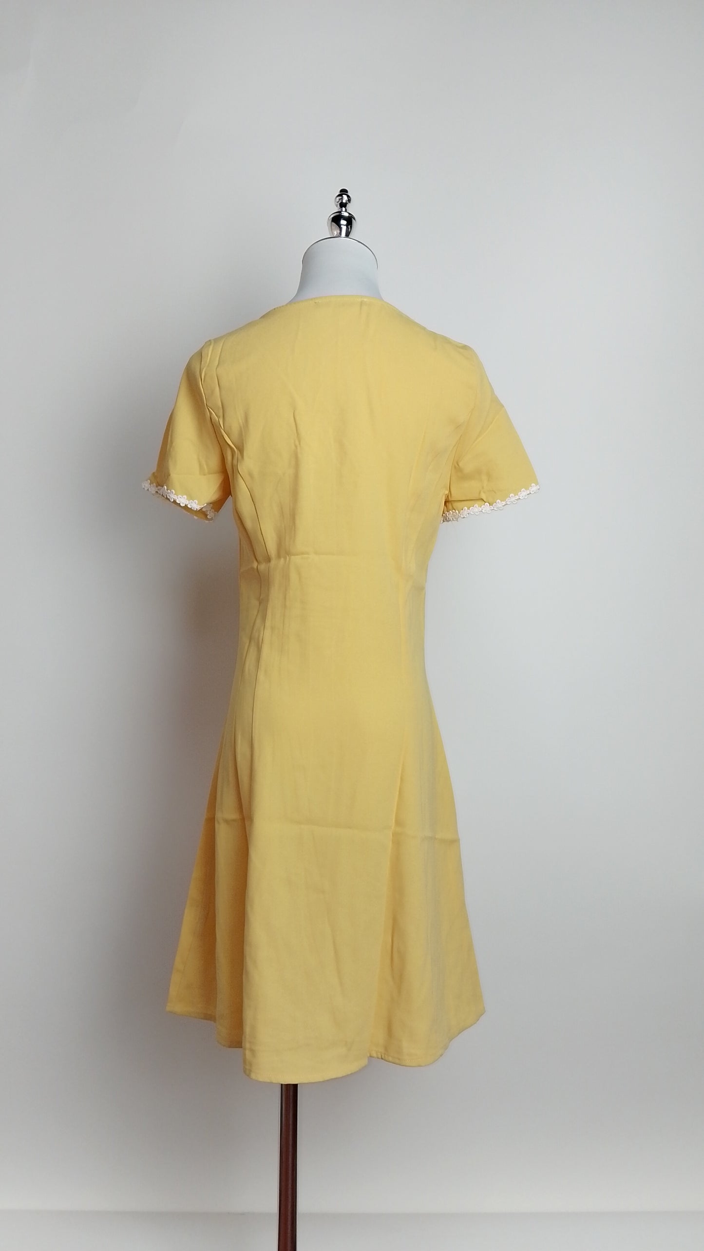 Vestido corto amarillo botones / ANV76