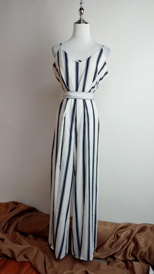 Enterizo largo rayas con abertura / ANJ11