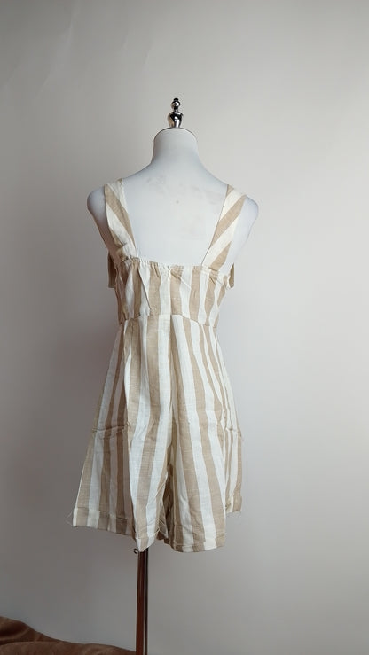 Enterizo corto rayas beige / ANJ03