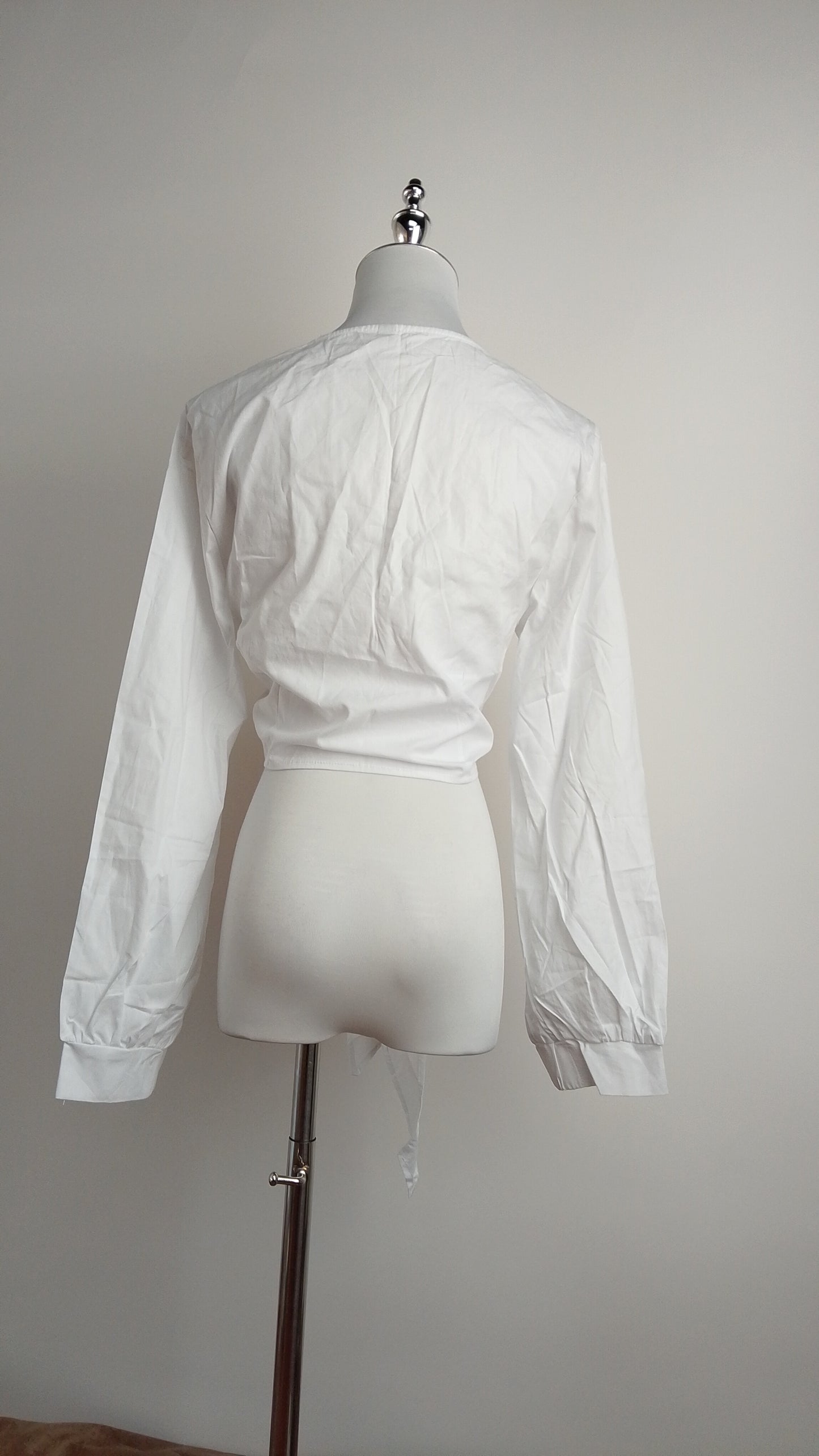 Blusa blanca lazo frontal casual / ANB32