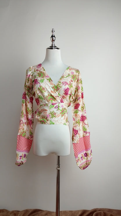 Blusa floral rosa casual / ANB17