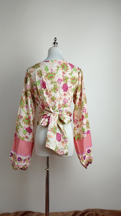 Blusa floral rosa casual / ANB17