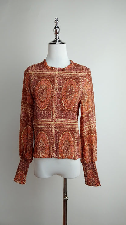 Blusa estampada tonos tierra / ANB25