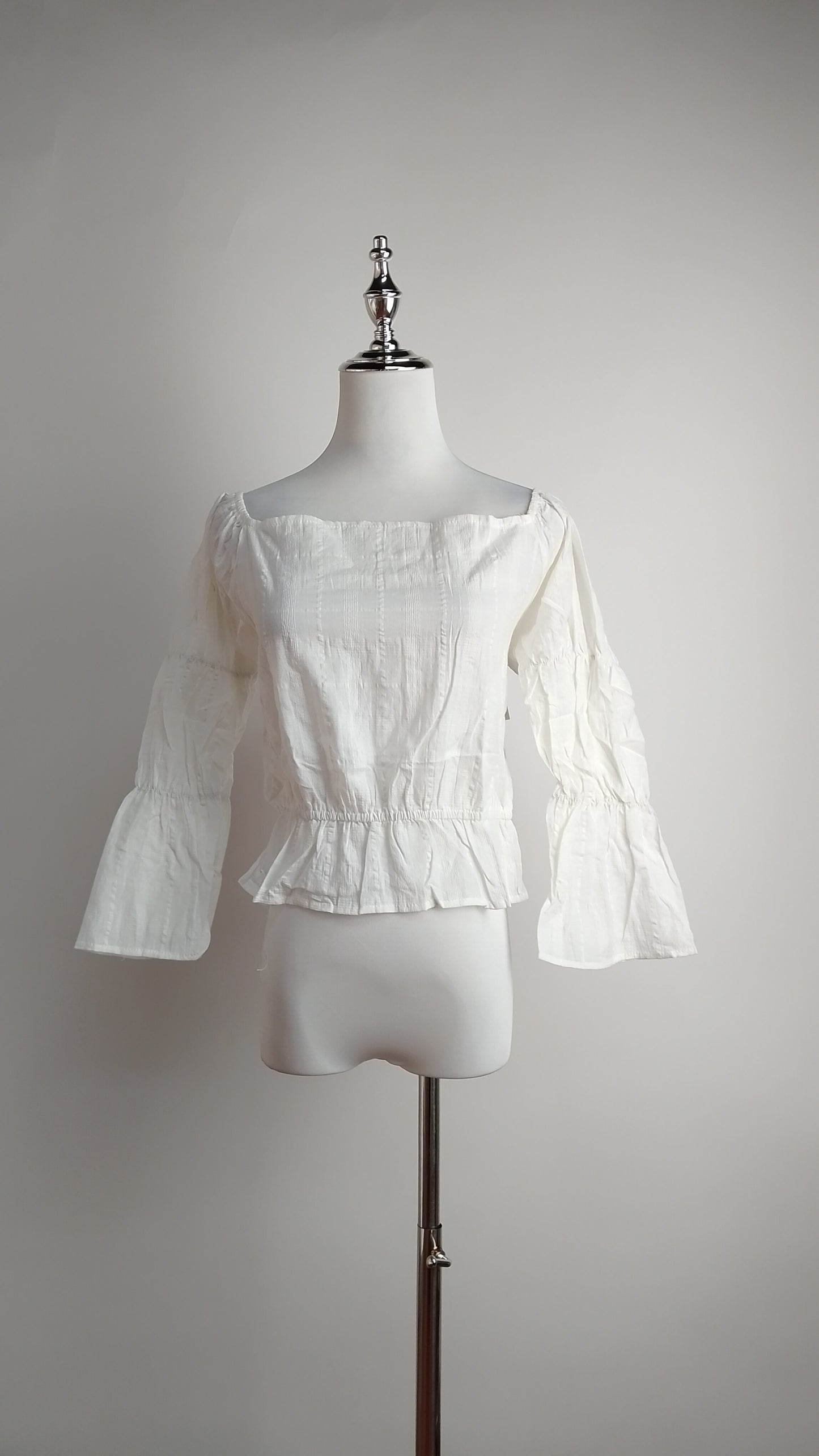 Blusa blanca peplum femenina / ANB36