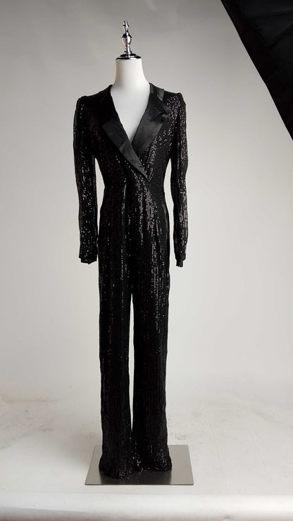 Enterizo negro de lentejuelas D&M / V461