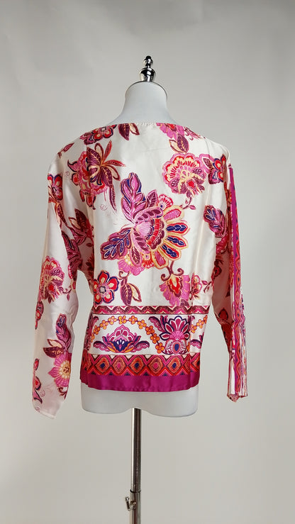 Blusa Estampada Flores fucsia / ANB26102