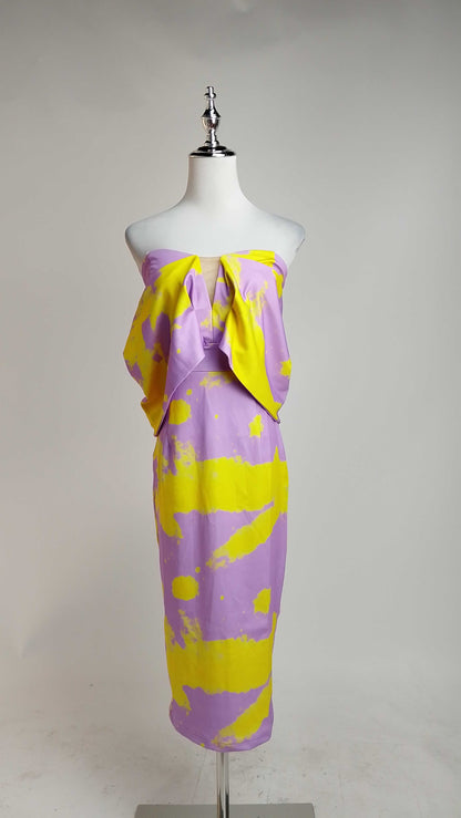 Vestido morado estampado floral AOMEI / AO77