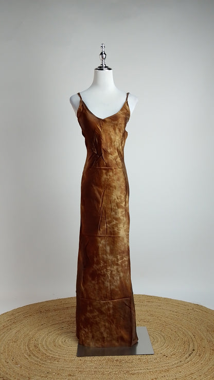 Vestido satinado dorado / ANV78